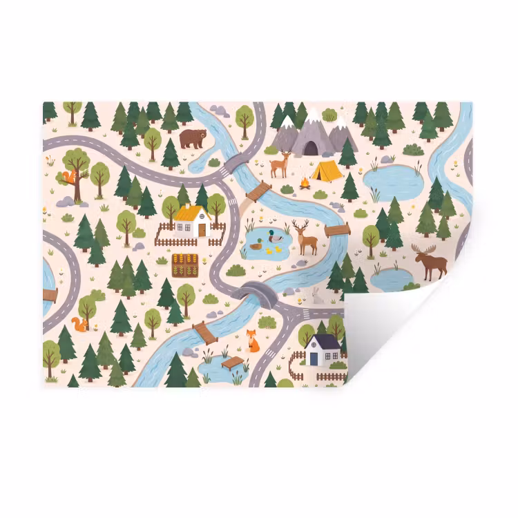 Muursticker - Landschap - Rivier - Cartoon — 1