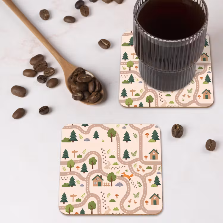 Onderzetter - Weg - Dieren - Natuur — 4