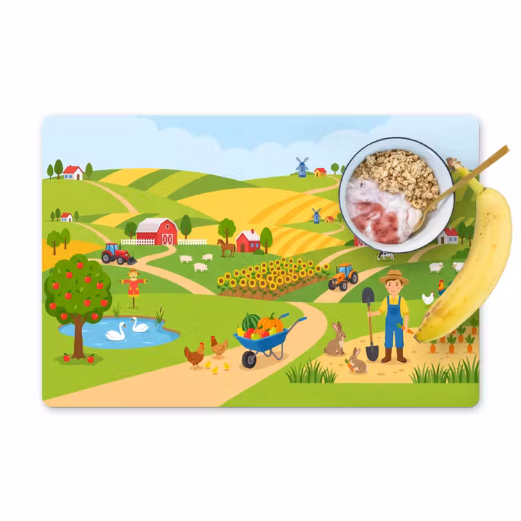 Placemat - 6 stuks - Boerderij - Landschap - Cartoon — 1