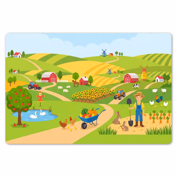 Placemat - 6 stuks - Boerderij - Landschap - Cartoon — 7
