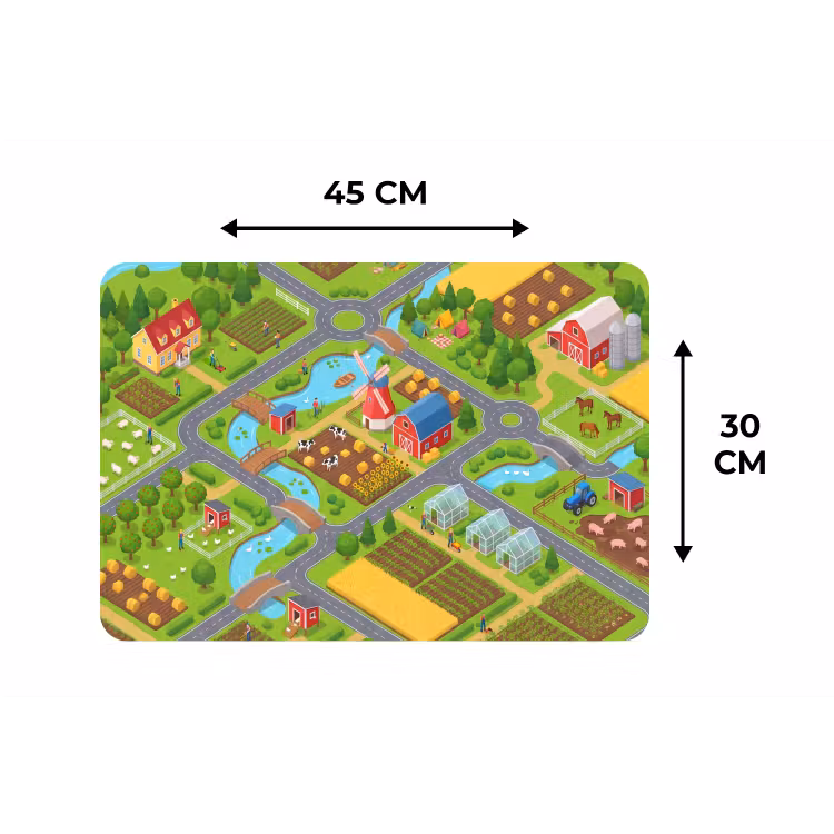 Placemat - 6 stuks - Boerderij - Landschap - Isometrisch — 3