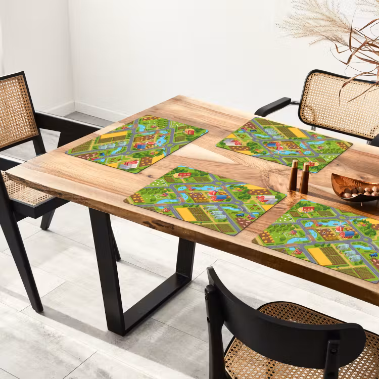 Placemat - 6 stuks - Boerderij - Landschap - Isometrisch — 5