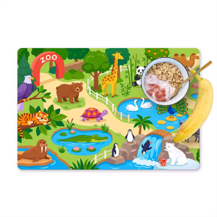Placemat - 6 stuks - Dieren - Dierentuin - Cartoon — 1