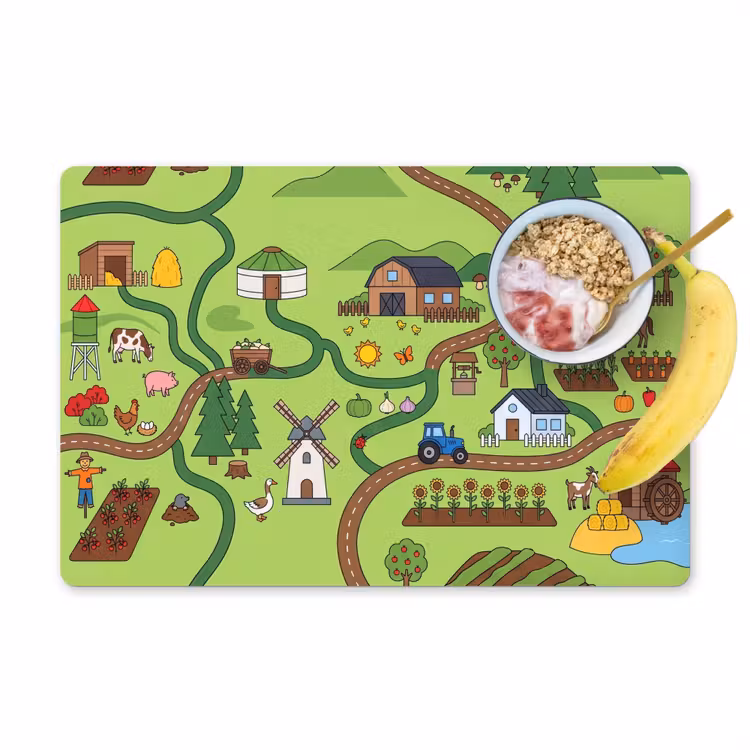 Placemat - 6 stuks - Dieren - Platteland - Illustratie — 1