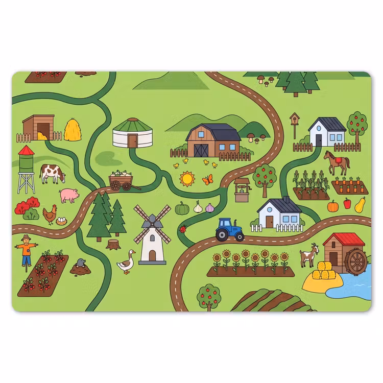 Placemat - 6 stuks - Dieren - Platteland - Illustratie — 7