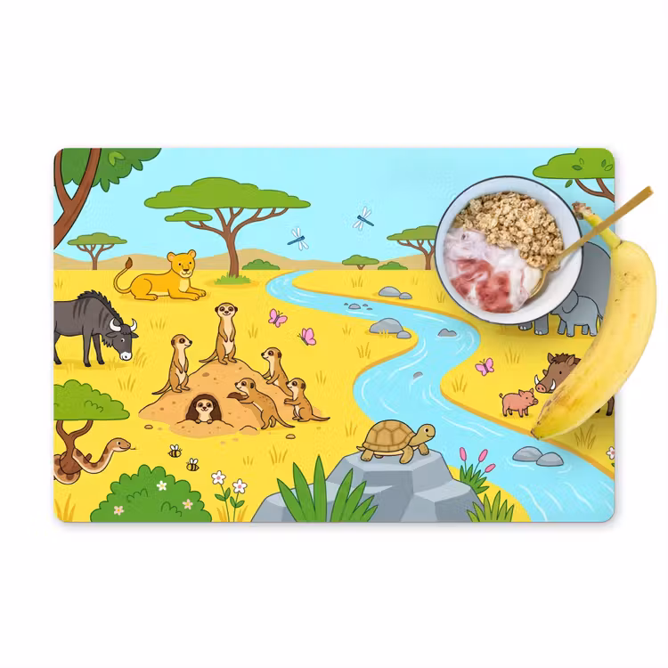 Placemat - 6 stuks - Dieren - Savanne - Cartoon — 1