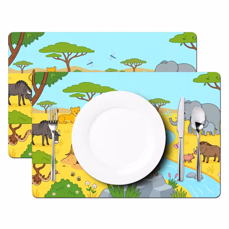 Placemat - 6 stuks - Dieren - Savanne - Cartoon — 2