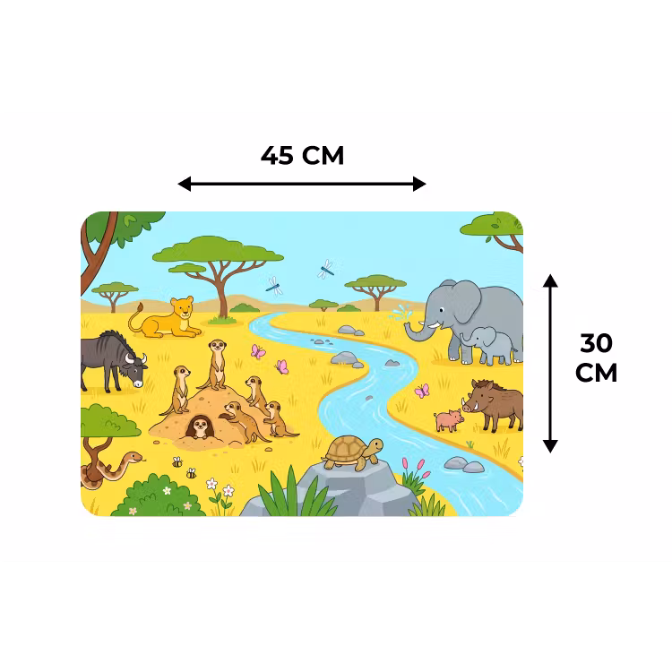 Placemat - 6 stuks - Dieren - Savanne - Cartoon — 3