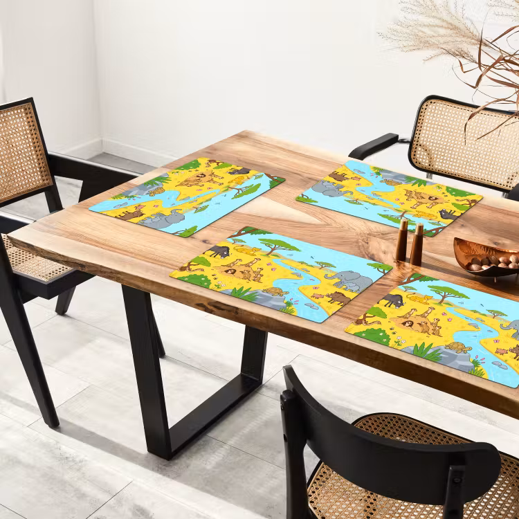 Placemat - 6 stuks - Dieren - Savanne - Cartoon — 5
