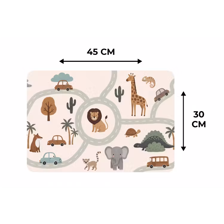 Placemat - 6 stuks - Dieren - Wegen - Illustratie — 3