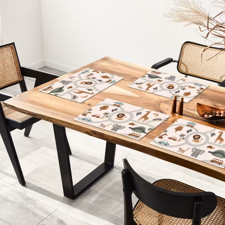 Placemat - 6 stuks - Dieren - Wegen - Illustratie — 5