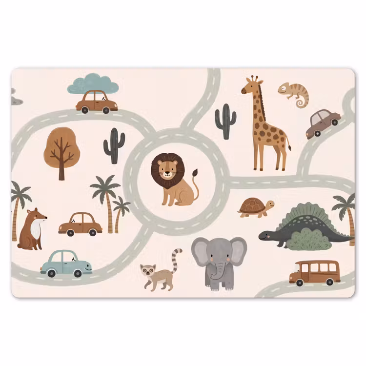 Placemat - 6 stuks - Dieren - Wegen - Illustratie — 7