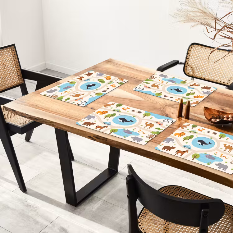 Placemat - 6 stuks - Dieren - Wereld - Illustratie — 5