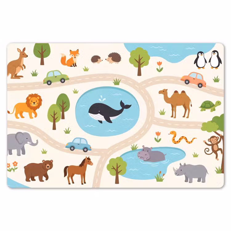 Placemat - 6 stuks - Dieren - Wereld - Illustratie — 7