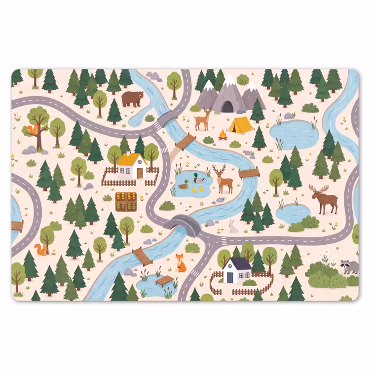 Placemat - 6 stuks - Landschap - Rivier - Cartoon — 7