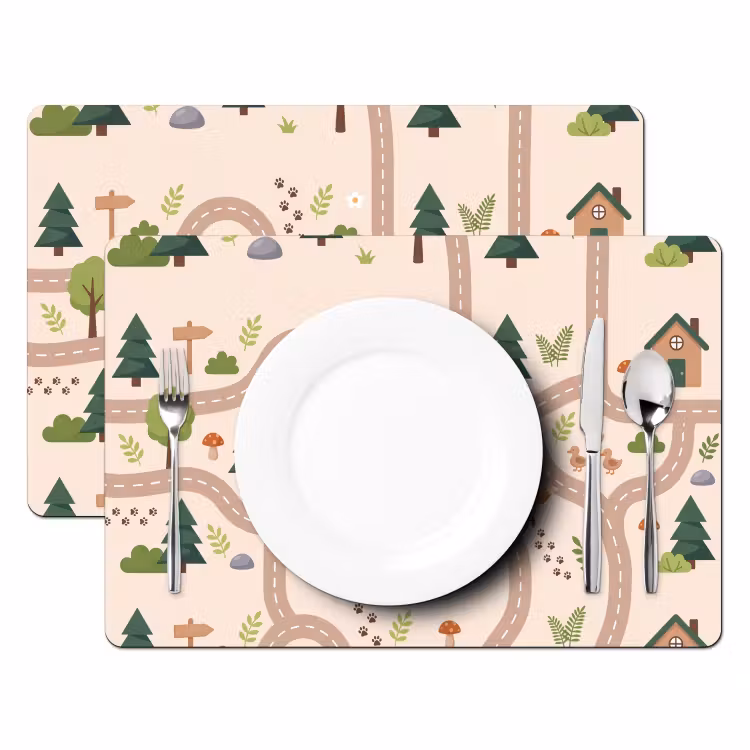 Placemat - 6 stuks - Weg - Dieren - Natuur — 2