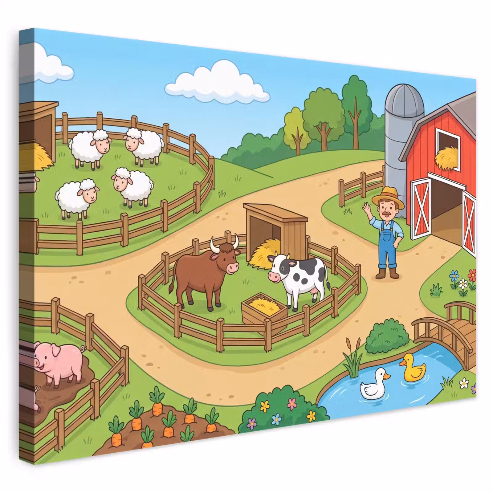 Canvas schilderij - Boerderij - Dieren - Platteland — 1