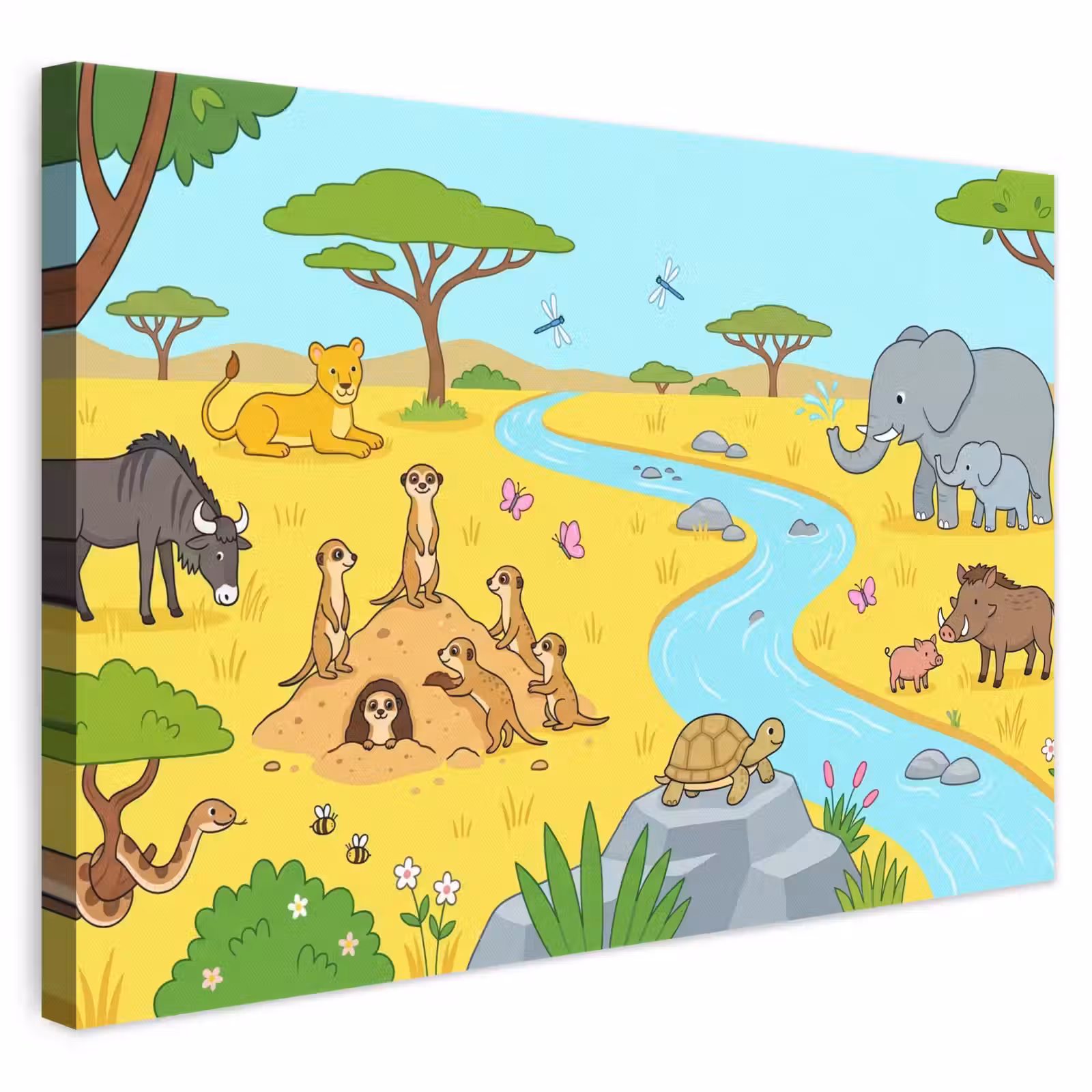 Canvas schilderij - Dieren - Savanne - Cartoon — 1