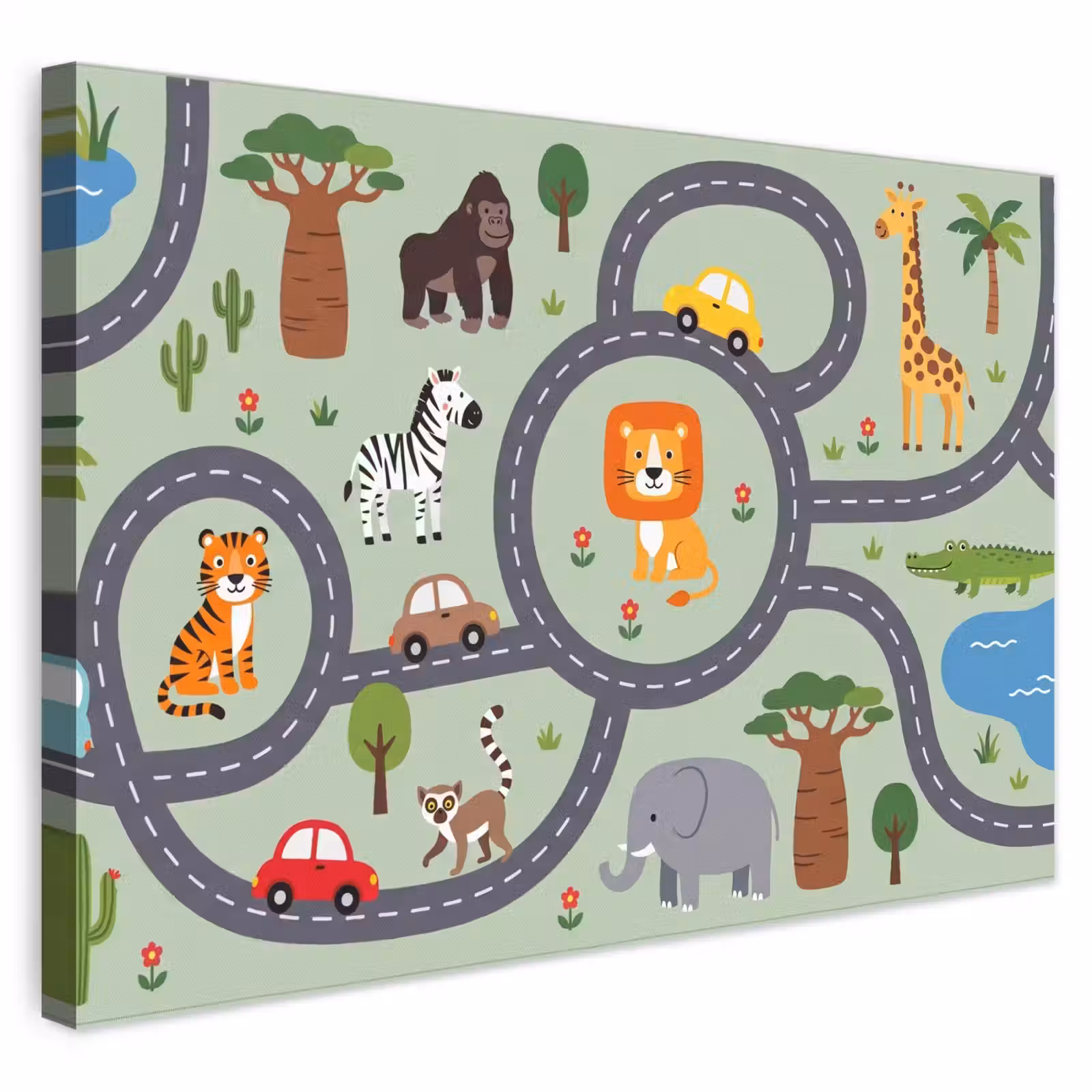 Canvas schilderij - Dieren - Speels - Illustratie — 1