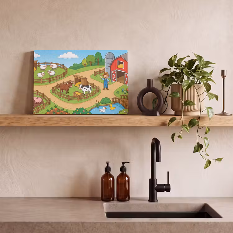 Canvas schilderij - Boerderij - Dieren - Platteland — 4