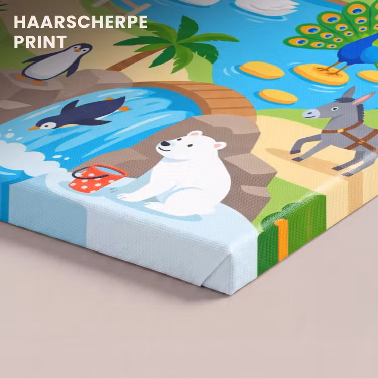 Canvas schilderij - Dieren - Dierentuin - Cartoon — 5