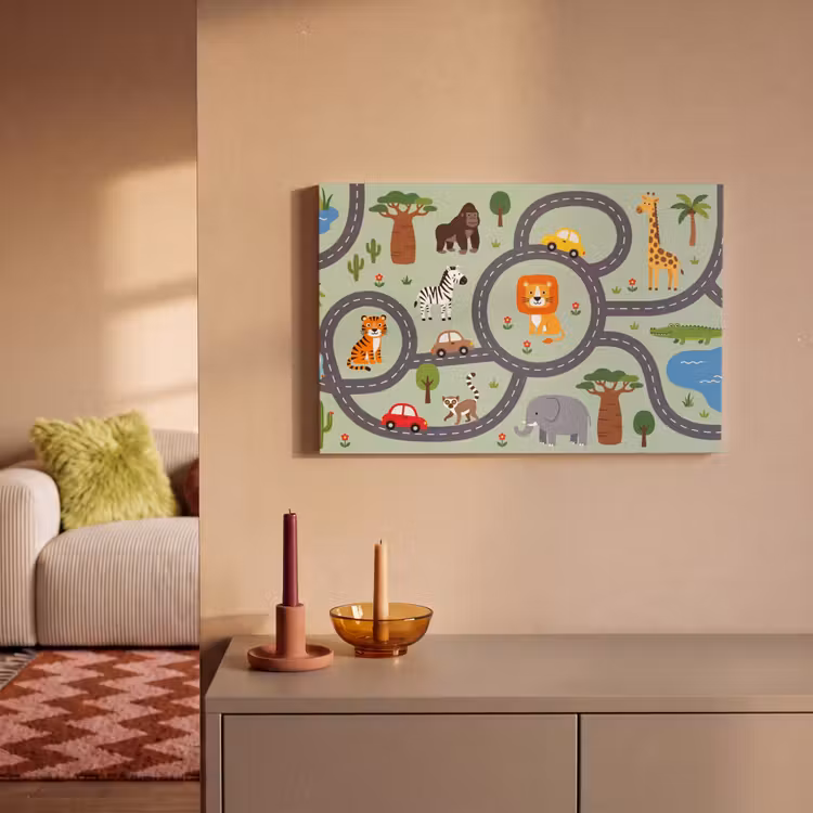 Canvas schilderij - Dieren - Speels - Illustratie — 2