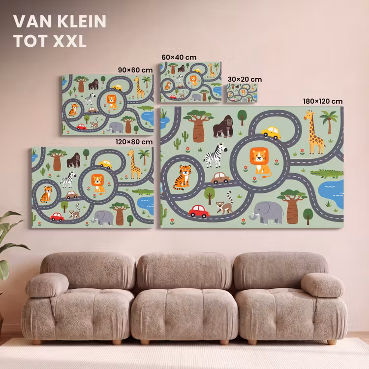 Canvas schilderij - Dieren - Speels - Illustratie — 8