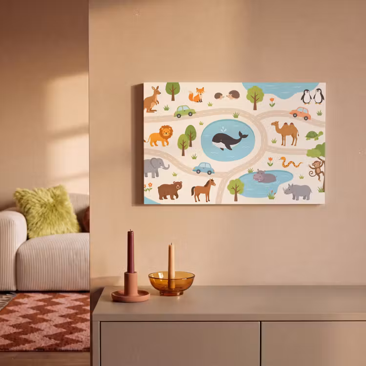 Canvas schilderij - Dieren - Wereld - Illustratie — 2