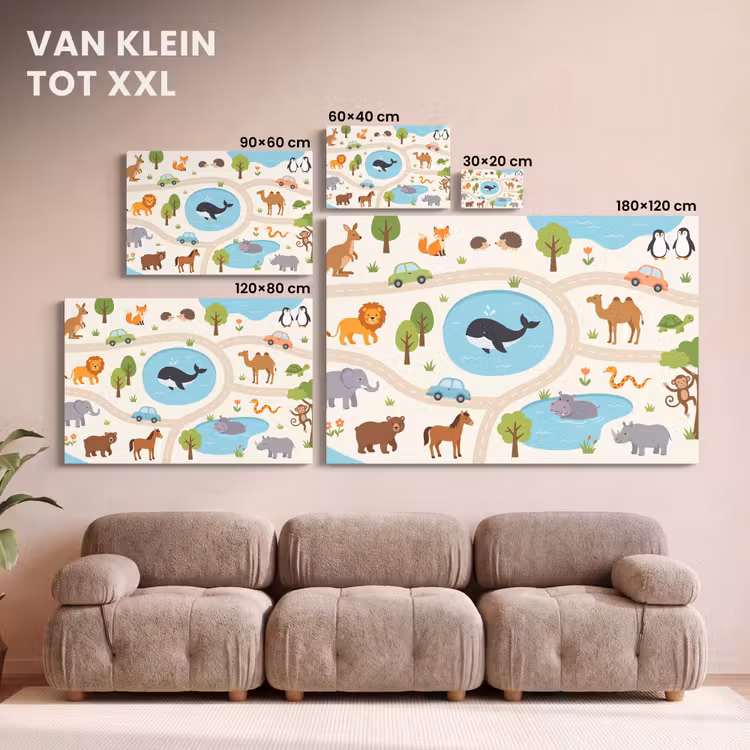 Canvas schilderij - Dieren - Wereld - Illustratie — 8