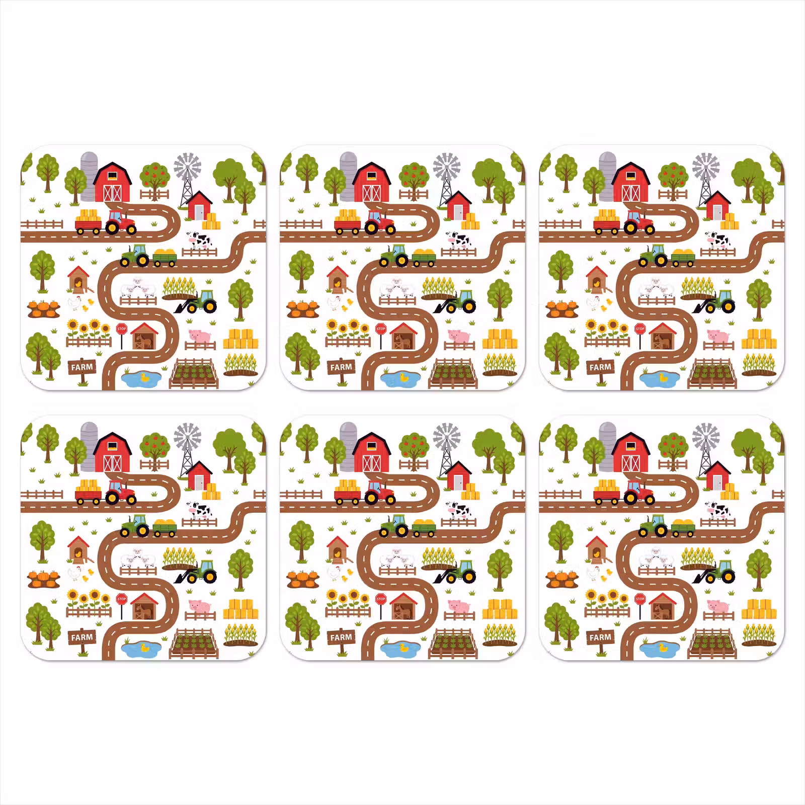 Onderzetter - Boerderij - Dieren - Illustratie — 1