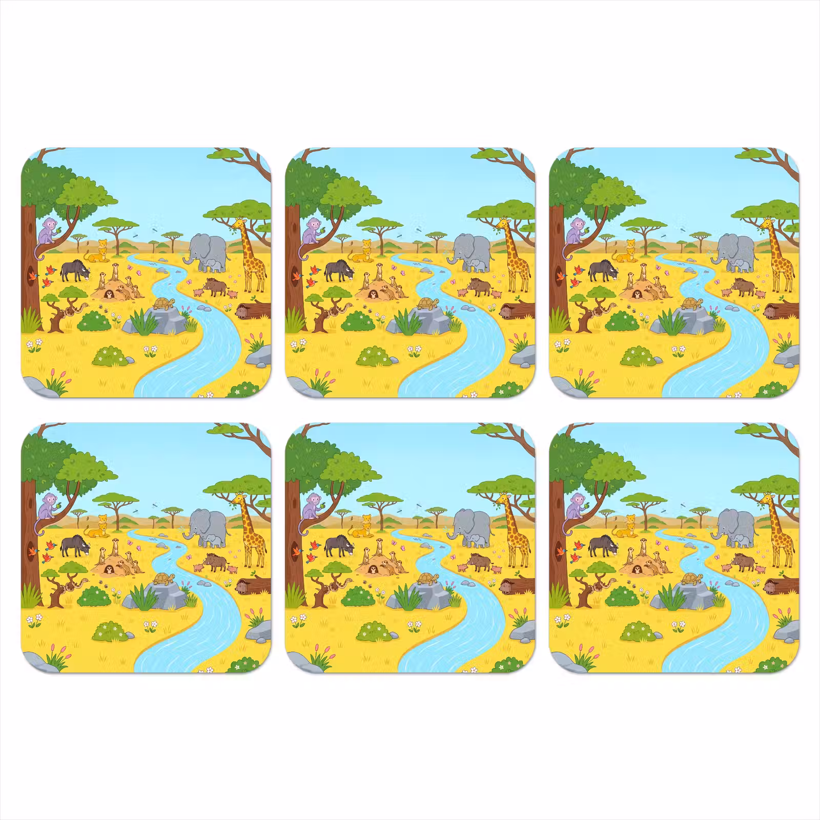 Onderzetter - Dieren - Savanne - Cartoon — 1