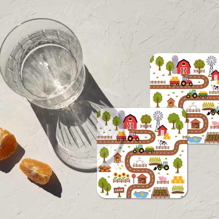 Onderzetter - Boerderij - Dieren - Illustratie — 2