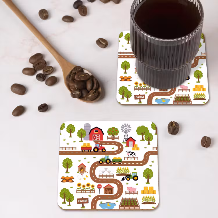 Onderzetter - Boerderij - Dieren - Illustratie — 4