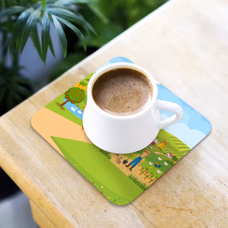 Onderzetter - Boerderij - Landschap - Cartoon — 3