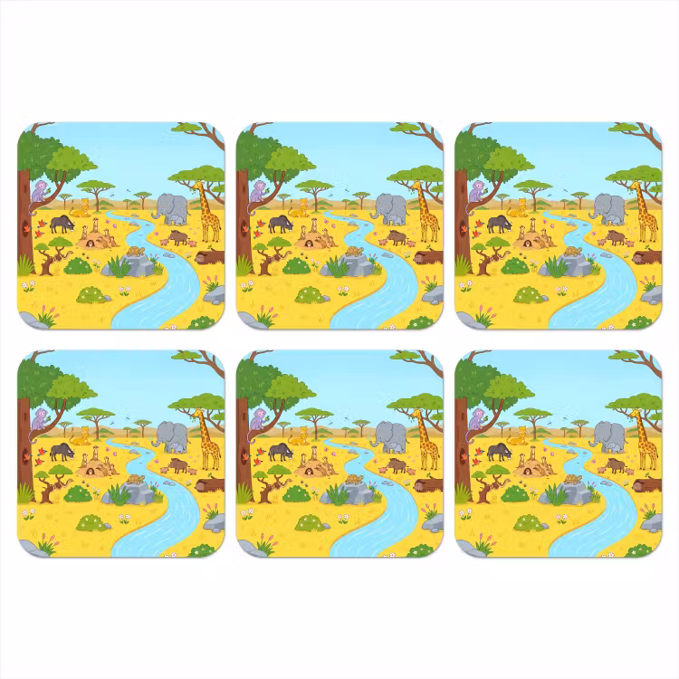 Onderzetter - Dieren - Savanne - Cartoon — 1