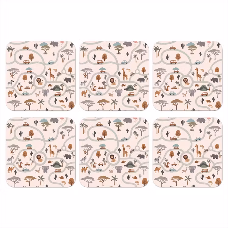 Onderzetter - Dieren - Wegen - Illustratie — 1