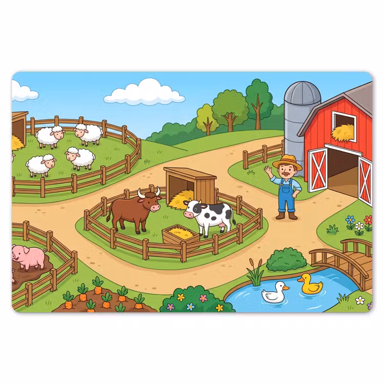 Placemat - 6 stuks - Boerderij - Dieren - Platteland — 7