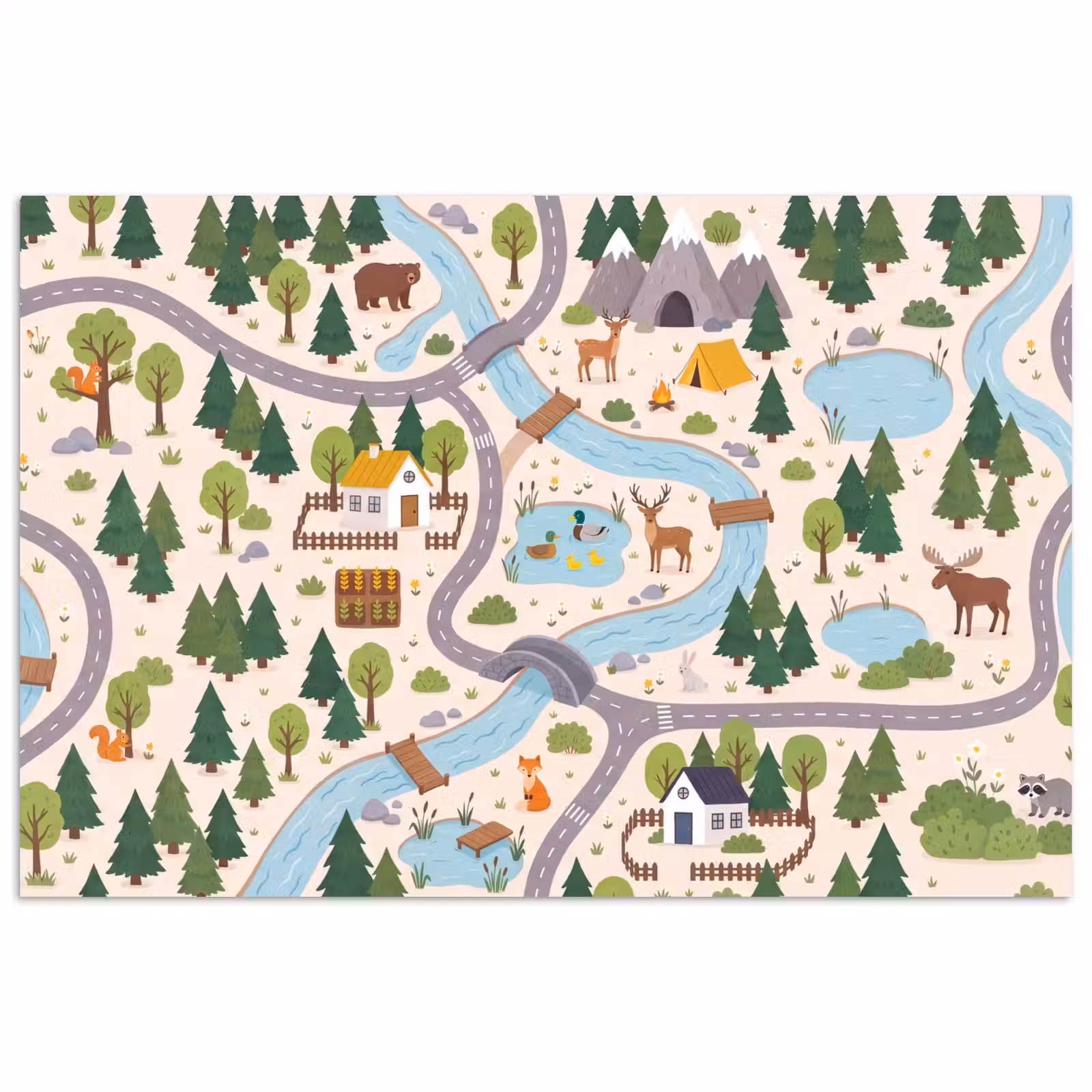 Poster - Landschap - Rivier - Cartoon — 1