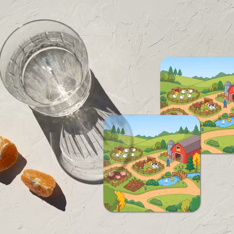 Onderzetter - Boerderij - Dieren - Platteland — 2