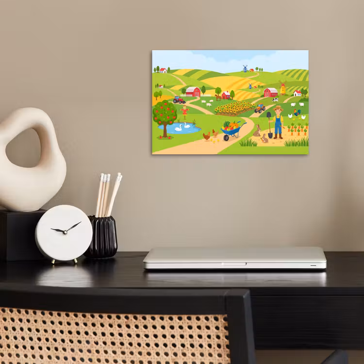 Poster - Boerderij - Landschap - Cartoon — 2