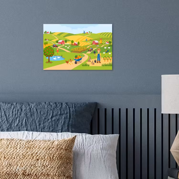 Poster - Boerderij - Landschap - Cartoon — 3