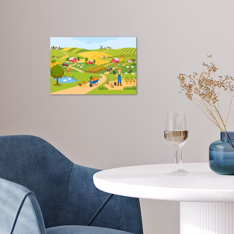 Poster - Boerderij - Landschap - Cartoon — 4