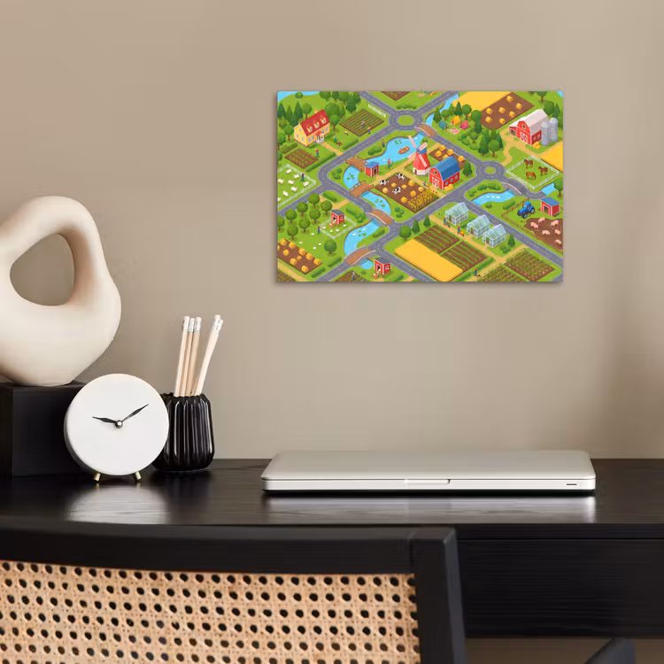 Poster - Boerderij - Landschap - Isometrisch — 2
