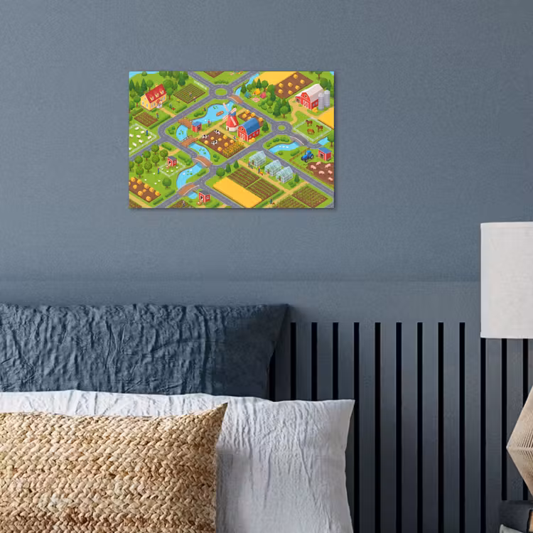 Poster - Boerderij - Landschap - Isometrisch — 3