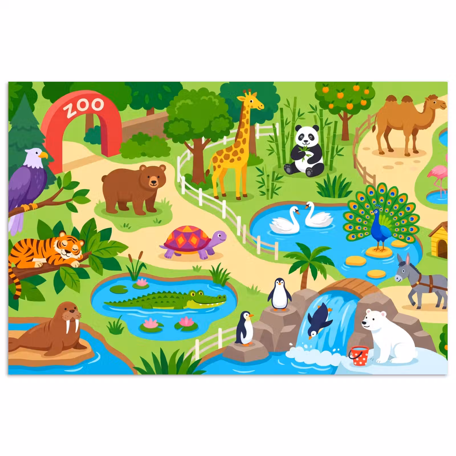 Poster - Dieren - Dierentuin - Cartoon — 1