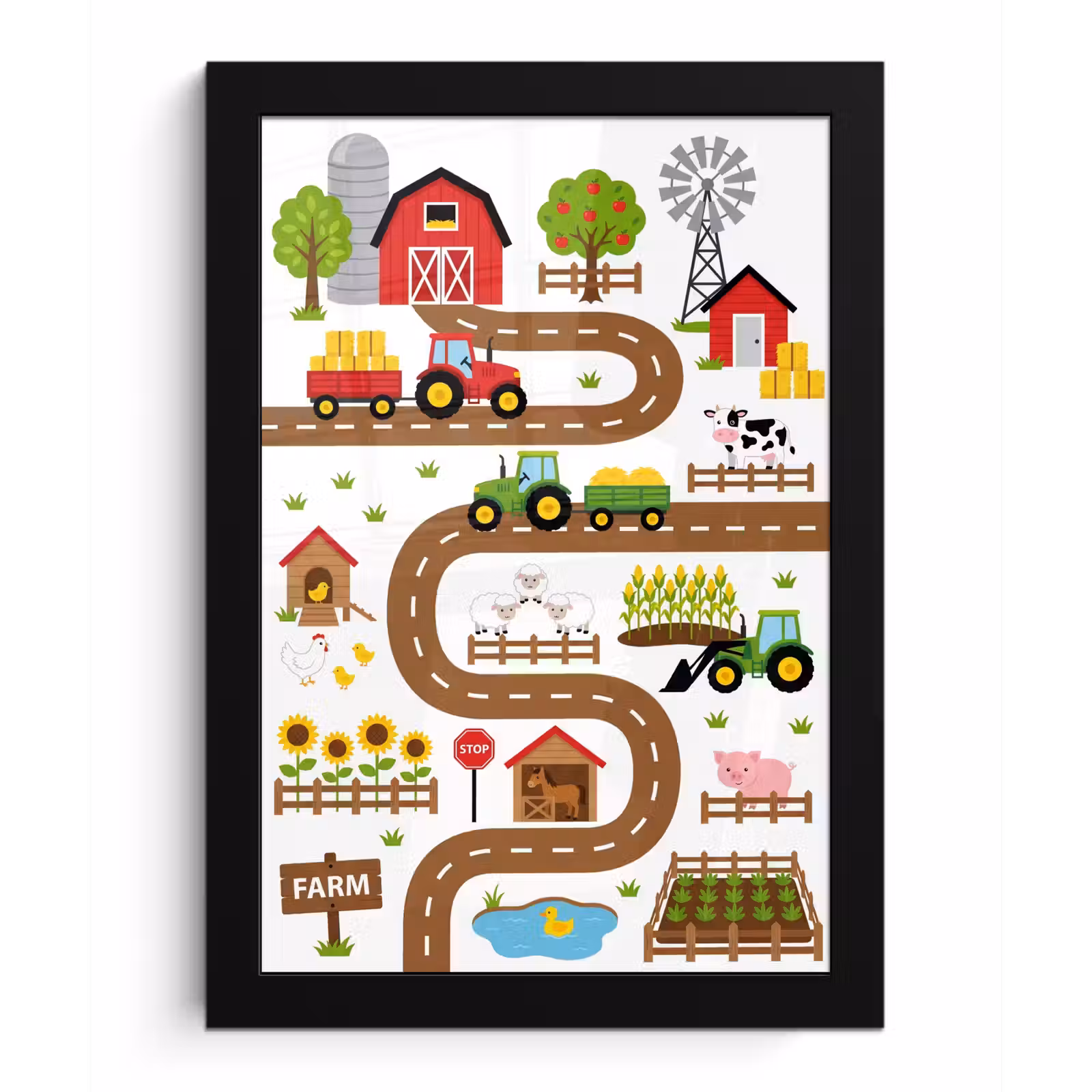 Poster met lijst - Boerderij - Dieren - Illustratie — 1