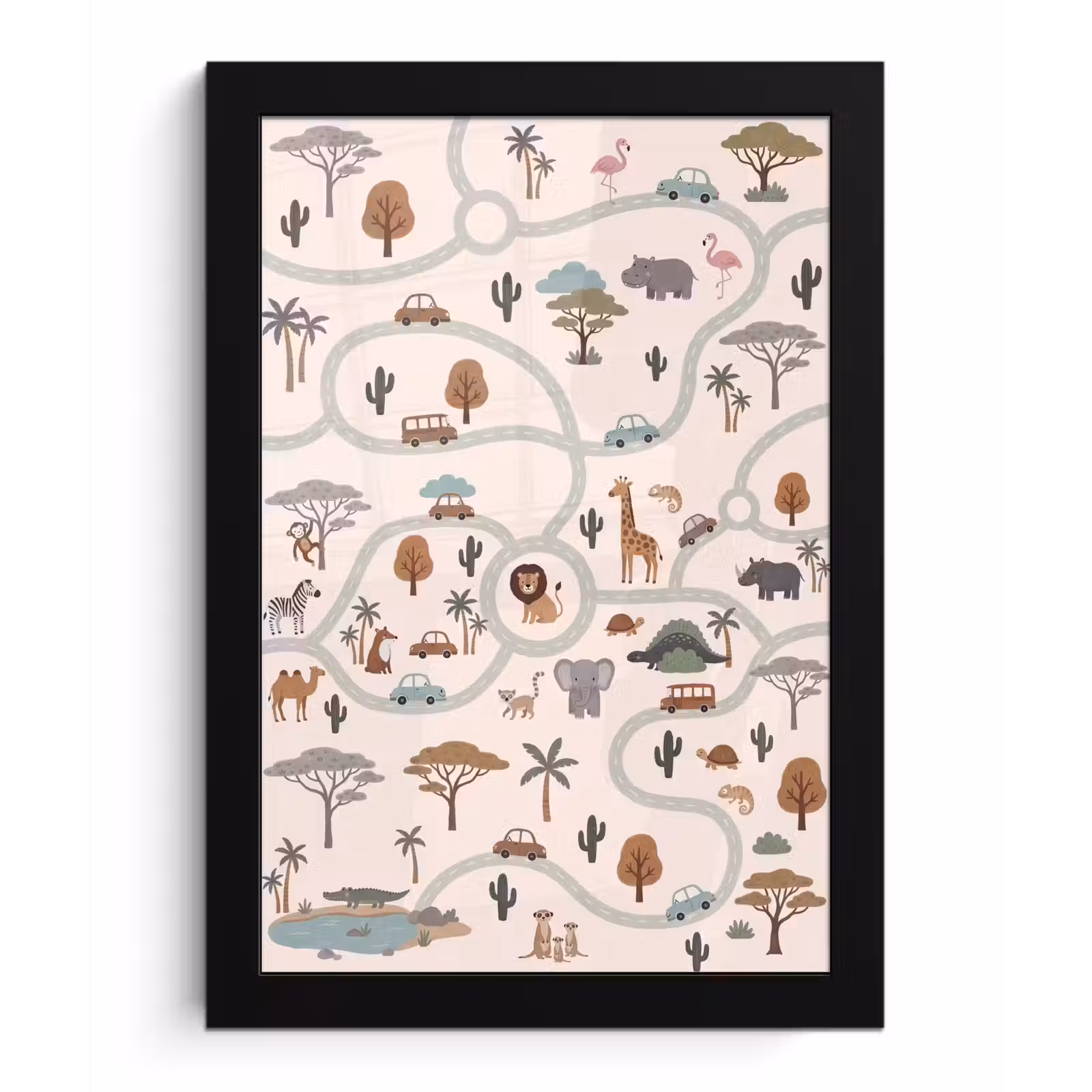 Poster met lijst - Dieren - Wegen - Illustratie — 1