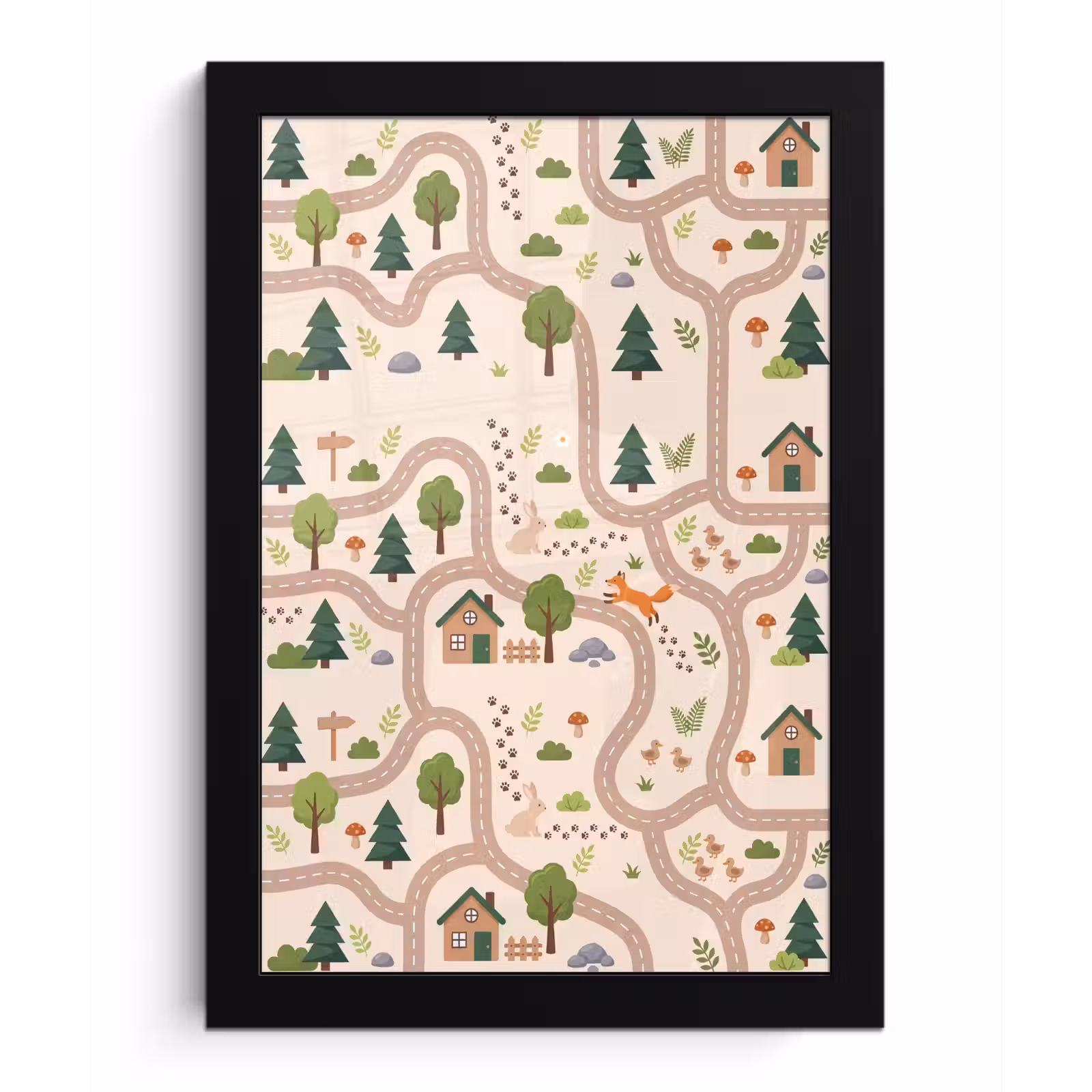 Poster met lijst - Weg - Dieren - Natuur — 1