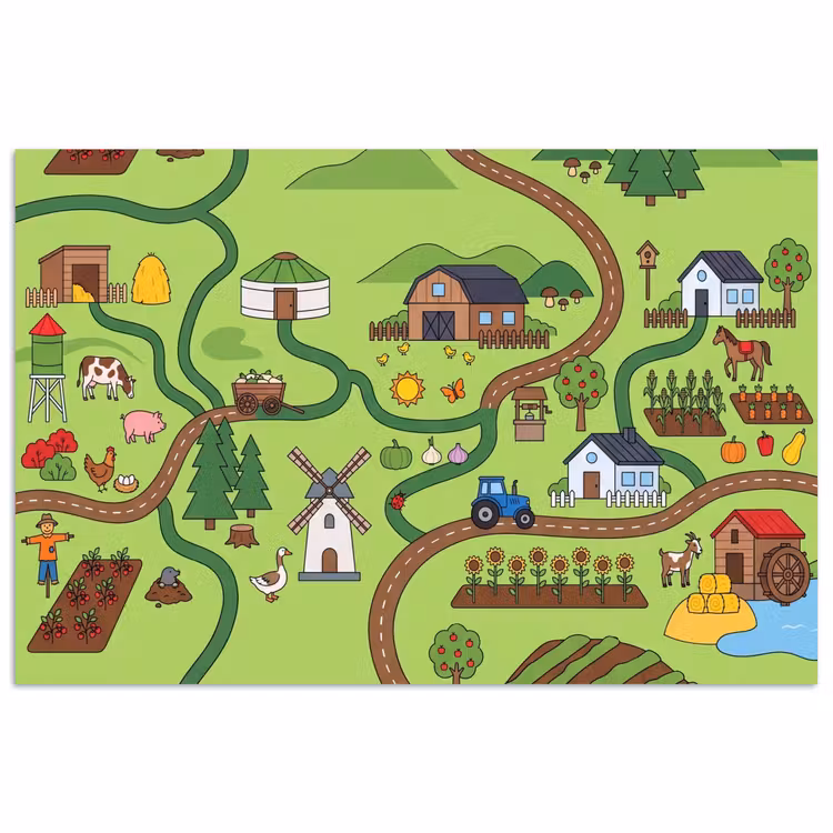 Poster - Dieren - Platteland - Illustratie — 1