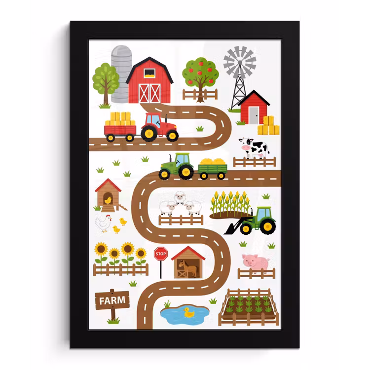Poster met lijst - Boerderij - Dieren - Illustratie — 1